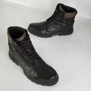 Geox Boots Clintford Black Leather Mens Size UK 42 US 9.5 Shoe Waterproof